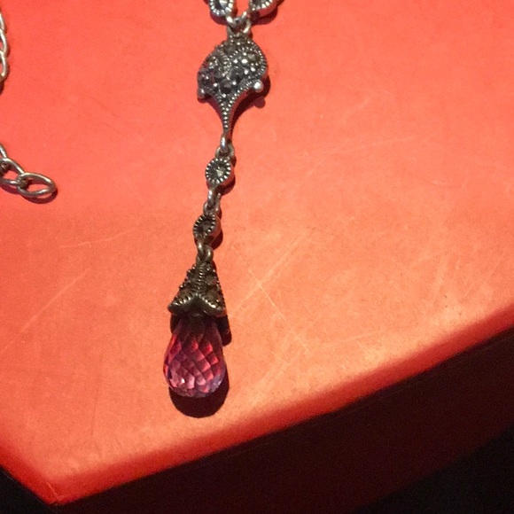 Donate 2/24?Sterling silver vintage look necklace with dangles - Picture 4 of 6